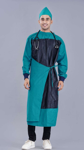 Green Overlapping OT Gown with Impressive Sheet For Doctors
