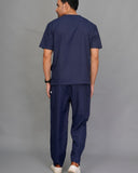 Professional Men's V-Neck Scrub -Navy Blue