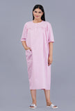 Pink Lining Rc Raymond cotton Patient Gown For Women