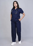 Professional Navy Blue Medical Scrubs Set