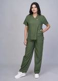 Professional Olive Green Medical Scrubs Set