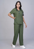 Professional Olive Green Medical Scrubs Set