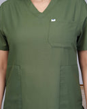 Professional Olive Green Medical Scrubs Set