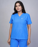Professional Blue Medical Scrubs Set