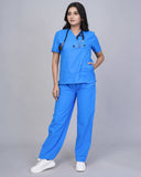 Professional Blue Medical Scrubs Set