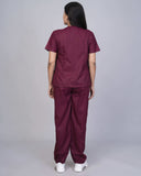 Professional Maroon Medical Scrubs Set
