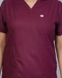 Professional Maroon Medical Scrubs Set