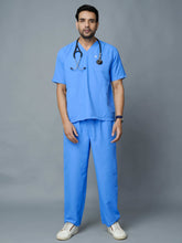 Professional Men's V-Neck Scrub - Blue