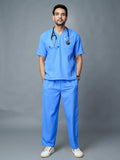 Professional Men's V-Neck Scrub - Blue