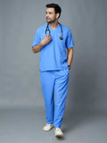Professional Men's V-Neck Scrub - Blue
