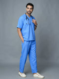Professional Men's V-Neck Scrub - Blue