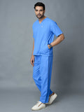 Professional Men's V-Neck Scrub - Blue