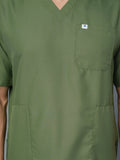 Professional Men's V-Neck Scrub - Olive