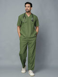 Professional Men's V-Neck Scrub - Olive