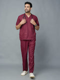 Professional Men's V-Neck Scrub - Maroon