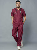 Professional Men's V-Neck Scrub - Maroon