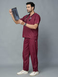 Professional Men's V-Neck Scrub - Maroon