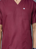 Professional Men's V-Neck Scrub - Maroon