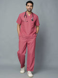 Professional Men's V-Neck Scrub - Mauve