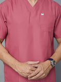 Professional Men's V-Neck Scrub - Mauve