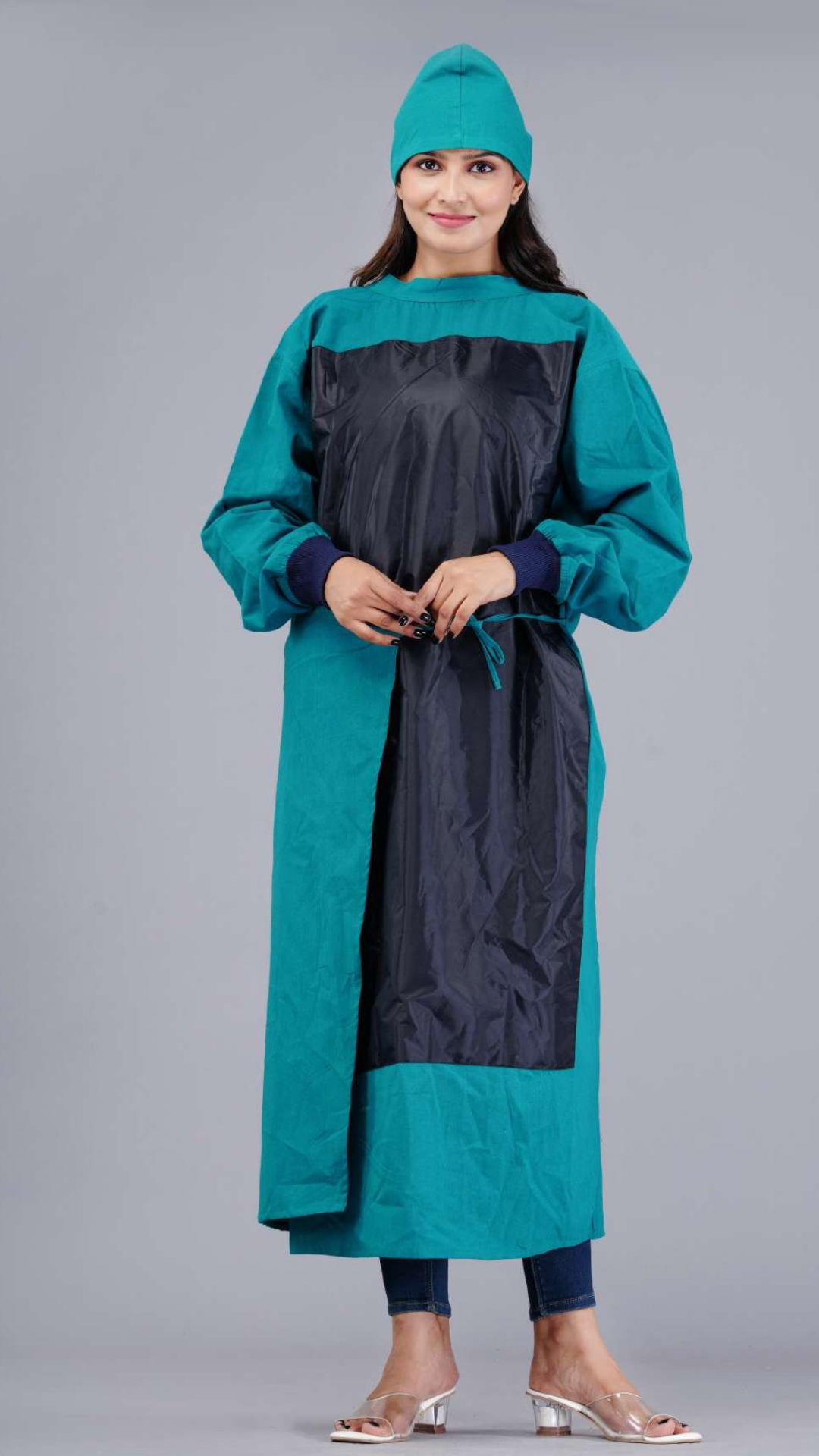 Green Overlapping OT Gown for Doctors