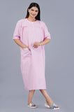 Pink Lining Rc Raymond cotton Patient Gown For Women