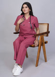 Professional Mauve Medical Scrubs Set
