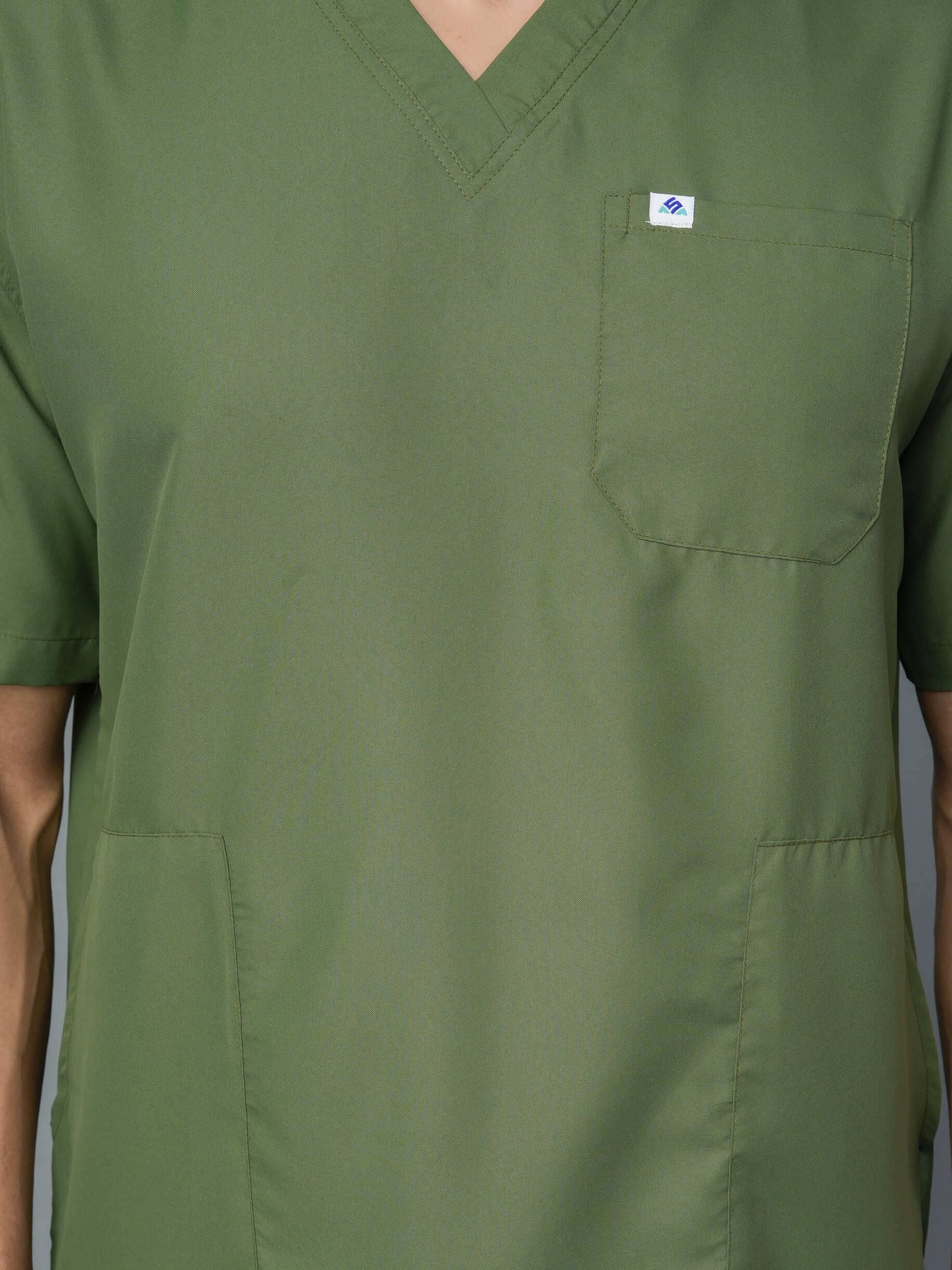 Professional Men's V-Neck Scrub - Olive